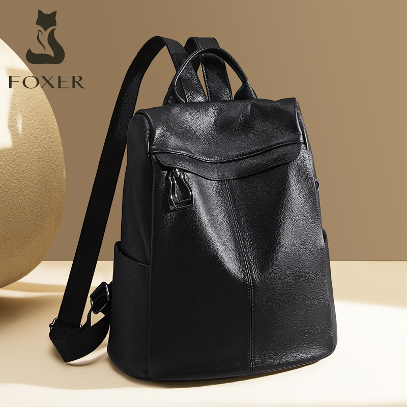 Travel Backpack Anti Theft - Zaino FOXER in Vera Pelle per